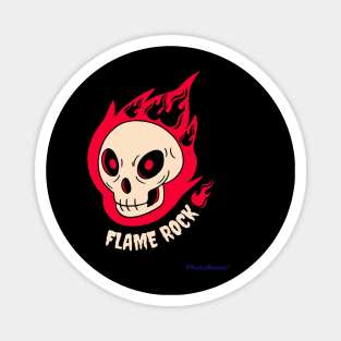 Skull Small / Flame Rock Strickers Magnet